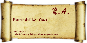 Merschitz Aba névjegykártya